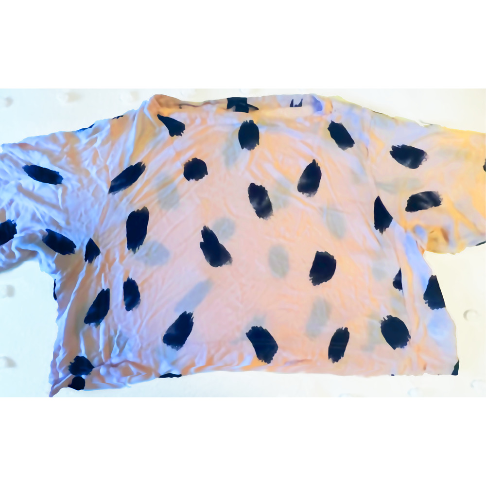 H&M Pink with Organic Black Dot Crop Short-Sleeve Tee, 12